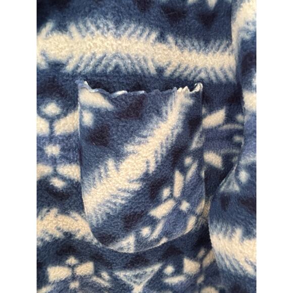 VTG Alpine Ridge Fleece Sweater Cardigan M Blue Aztec Southwestern Scalloped hem - Picture 4 of 11